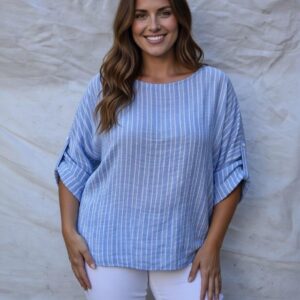 camisa de rayas de talla grande